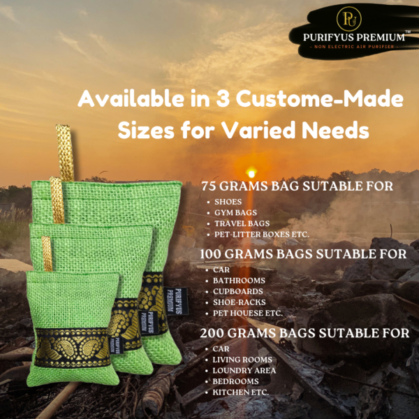 Purifyus Premium Green Granule I 100 Gram I Activated Carbon Air Purifying Bag | Natural Odor Absorber For Clean And Fresh Indoor Air - Image 6