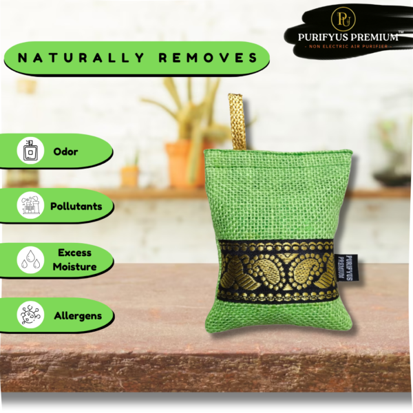 Purifyus Premium Green Granule I 100 Gram I Activated Carbon Air Purifying Bag | Natural Odor Absorber For Clean And Fresh Indoor Air - Image 4
